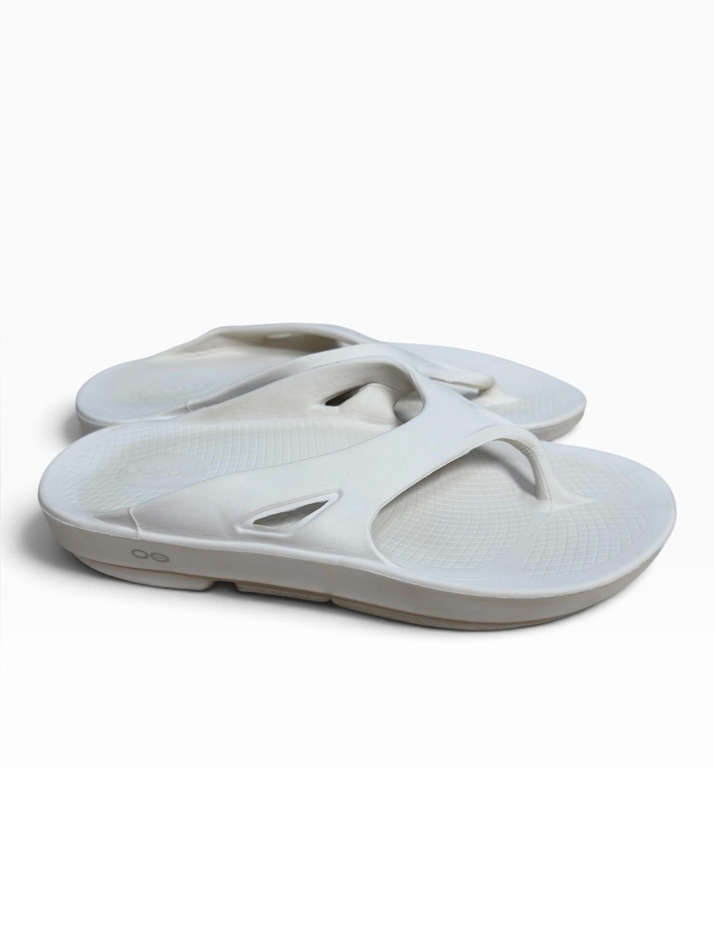 OOFOS OOriginal White Recovery Thong Sandals Cushion Comfort Mens 12 EU 45